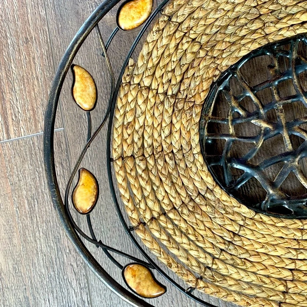 Woven Basket with Metal Frame